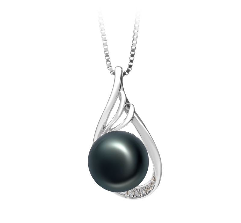 10-11mm AAA Quality Freshwater Cultured Pearl Pendant in Lori Black