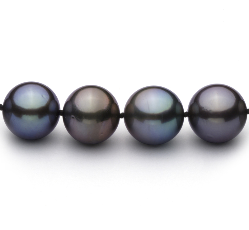 Halskette mit mehrfarbigen, 11.07-12.9mm großen Tihitianischen Perlen in AAA-Qualität
