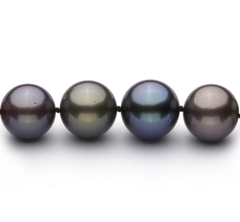 Halskette mit mehrfarbigen, 11.09-13.54mm großen Tihitianischen Perlen in AA+-Qualität