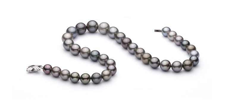Halskette mit mehrfarbigen, 11-14.6mm großen Tihitianischen Perlen in AAA-Qualität