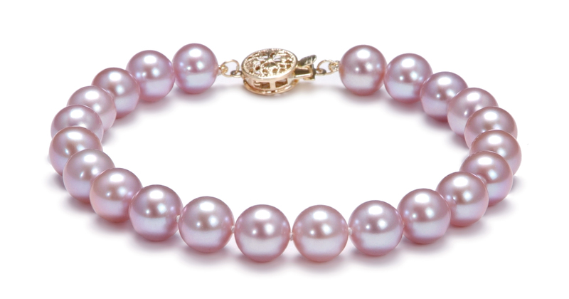 7.5-8mm AAA-Qualität Süßwasser Perlen Set in Saphira Lavendel