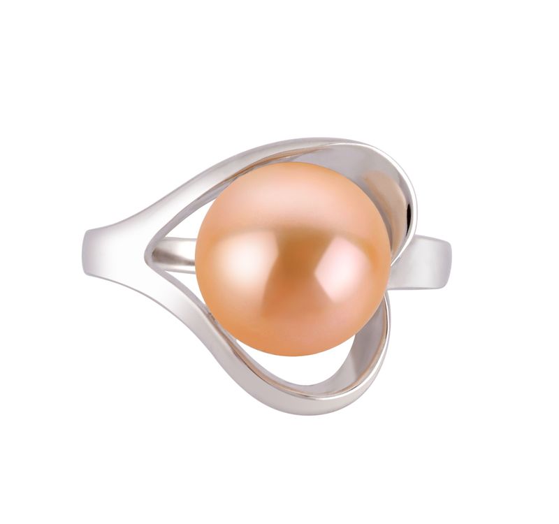 Ring mit rosafarbenen, 9-10mm großen Süßwasserperlen in AA-Qualität , Sonja