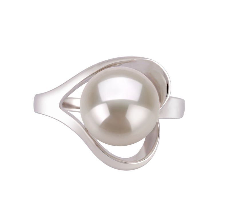 Ring mit weißen, 9-10mm großen Süßwasserperlen in AA-Qualität , Sonja