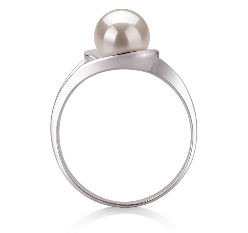 Ring mit weißen, 6-7mm großen Süßwasserperlen in AAA-Qualität , Wenke