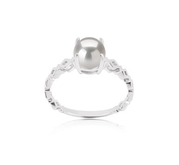 Ring mit weißen, 7.5-8mm großen Süßwasserperlen in AAAA-Qualität , Dawn