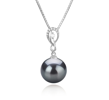 Anhänger mit schwarzen, 10-11mm großen Tihitianischen Perlen in AAA-Qualität , Lena