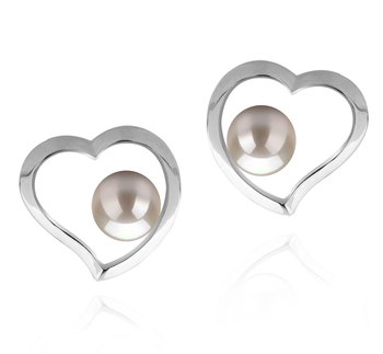 Paar Ohrringe mit weißen, 5-6mm großen Süßwasserperlen in AAAA-Qualität , Nadira