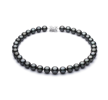 Halskette mit schwarzen, 11-13.5mm großen Tihitianischen Perlen in AA+-Qualität