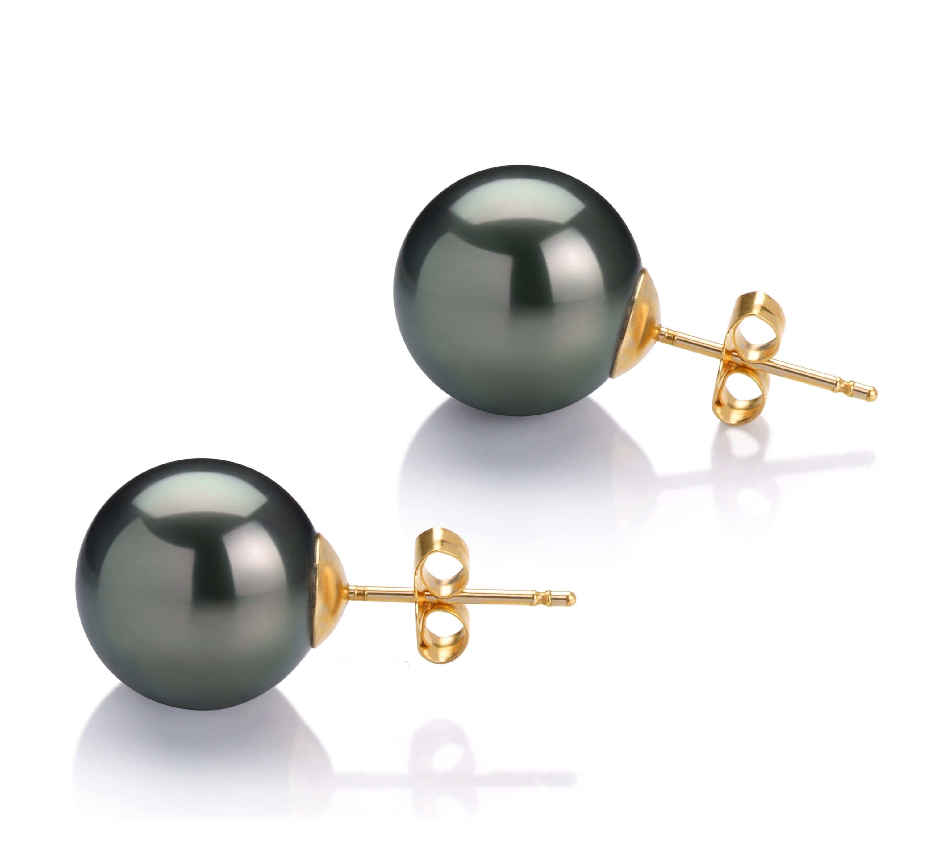 11-12mm AAA-Qualität Tahitisch Paar Ohrringe in Schwarz 11-12mm AAA-Qualität Tahitisch Paar Ohrringe in Schwarz