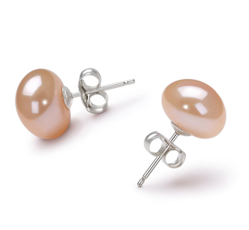 9-10mm AA-Qualität Süßwasser Paar Ohrringe in Sharleen Rosa