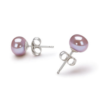 6-7mm AA-Qualität Süßwasser Paar Ohrringe in Susanne Lavendel
