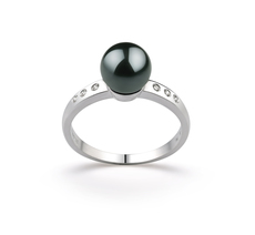 PearlsOnly - Ring mit schwarzen, 7.5-8mm großen Janischen Akoya Perlen in AAA-Qualität , Cecelia PearlsOnly - Ring mit schwarzen, 7.5-8mm großen Janischen Akoya Perlen in AAA-Qualität , Cecelia