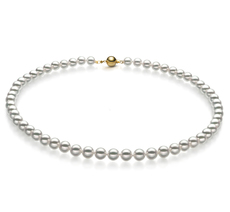 Halskette mit weißen, 6.5-7mm großen Janischen Akoya Perlen in Hanadama - AAAA-Qualität
