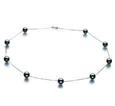 PearlsOnly - Halskette mit schwarzen, 7-8mm großen Janischen Akoya Perlen in AAA-Qualität , Lilly PearlsOnly - Halskette mit schwarzen, 7-8mm großen Janischen Akoya Perlen in AAA-Qualität , Lilly