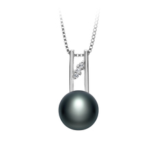 9-10mm AA Quality Freshwater Cultured Pearl Pendant in Hiriko Black