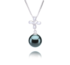 9-10mm AAA Quality Tahitian Cultured Pearl Pendant in Taylor Black