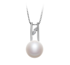 9-10mm AA Quality Freshwater Cultured Pearl Pendant in Hiriko White