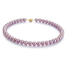 8.5-9.5mm AAAA Quality Freshwater Cultured Pearl Necklace in Lavender
