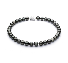Halskette mit schwarzen, 11.1-13.8mm großen Tihitianischen Perlen in AAA-Qualität