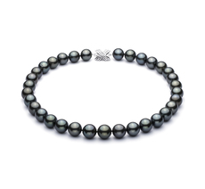 Halskette mit schwarzen, 12-12.93mm großen Tihitianischen Perlen in AAA-Qualität , 18''