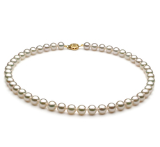 Halskette mit weißen, 7.5-8mm großen Janischen Akoya Perlen in AAA-Qualität , Sanja