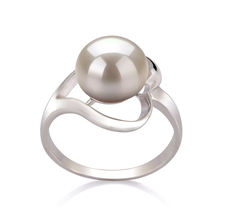 Ring mit weißen, 9-10mm großen Süßwasserperlen in AA-Qualität , Sonja