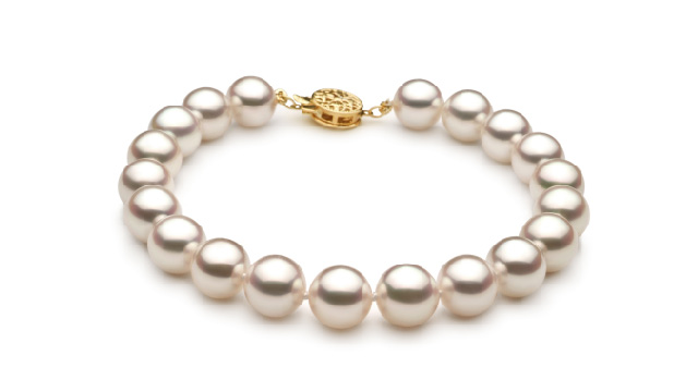 View Armband mit weißen japanischen Akoya-Perlen collection